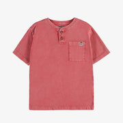 T-shirt à manches courtes rouge en coton, enfant || Red short sleeves t-shirt in cotton, child