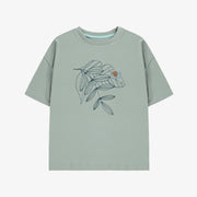 T-shirt à manches courtes vert avec illustration, enfant || Green short sleeves T-shirt with print, child