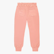 Pantalon coupe décontractée rose en coton français, enfant || Pink relaxed fit pants in french terry, child