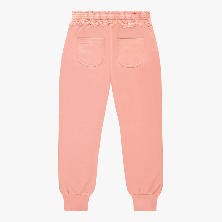 Pantalon coupe décontractée rose en coton français, enfant || Pink relaxed fit pants in french terry, child