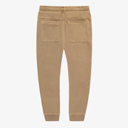 Pantalon coupe décontractée brun pâle en coton français, enfant || Light brown relaxed fit pants in French terry, child