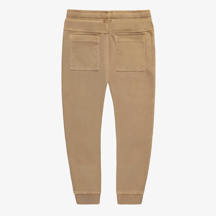 Pantalon coupe décontractée brun pâle en coton français, enfant || Light brown relaxed fit pants in French terry, child