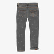 Pantalon coupe ajustée en denim extensible, gris foncé, enfant  || Slim fit pants in stretch denim, dark grey, child