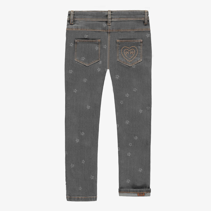 Pantalon coupe ajustée en denim extensible, gris foncé, enfant  || Slim fit pants in stretch denim, dark grey, child
