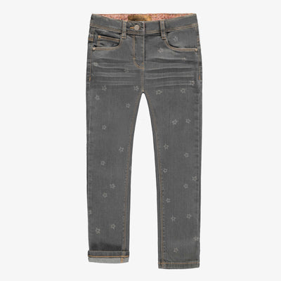 Pantalon coupe ajustée en denim extensible, gris foncé, enfant  || Slim fit pants in stretch denim, dark grey, child