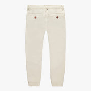 Pantalon coupe ajustée en twill très extensible crème, enfant || Cream slim fit pants in stretch twill, child