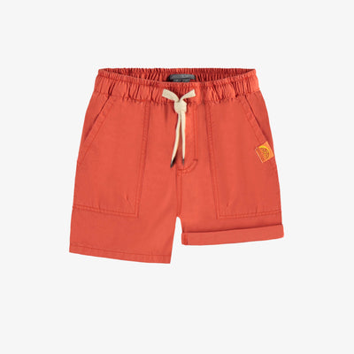 Short coupe décontractée orange en toile, enfant || Orange relaxed fit short in canvas, child