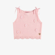 Camisole de maille rose avec crochet, enfant || Pink knitted camisole with crochet, child