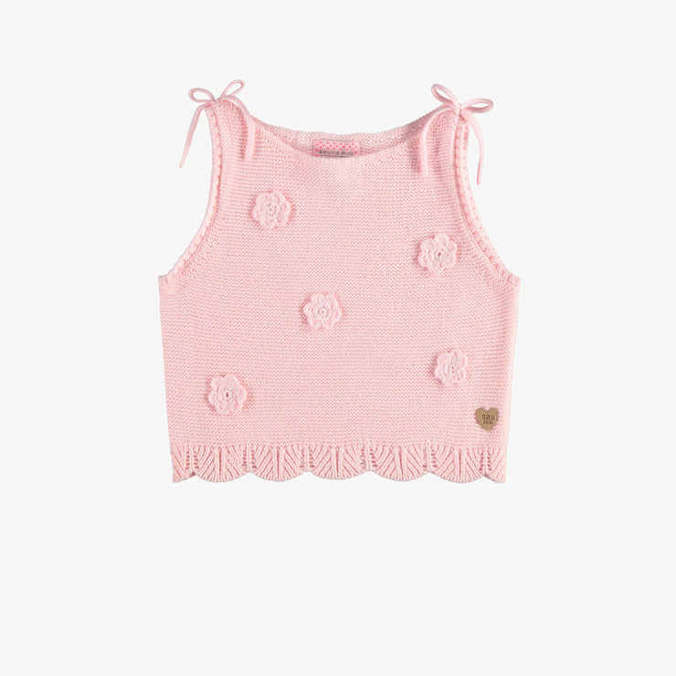 Camisole de maille rose avec crochet, enfant || Pink knitted camisole with crochet, child