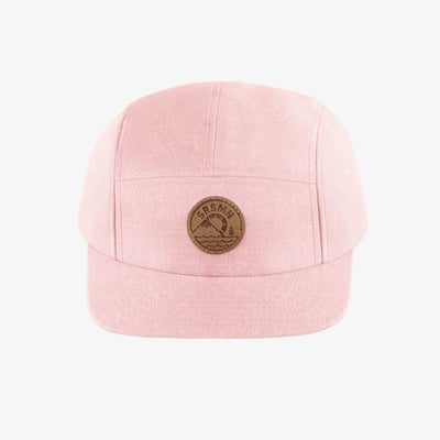 Casquette rose à visière plate en lin et coton, enfant