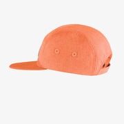 Casquette orange à visière plate en lin et coton, enfant
