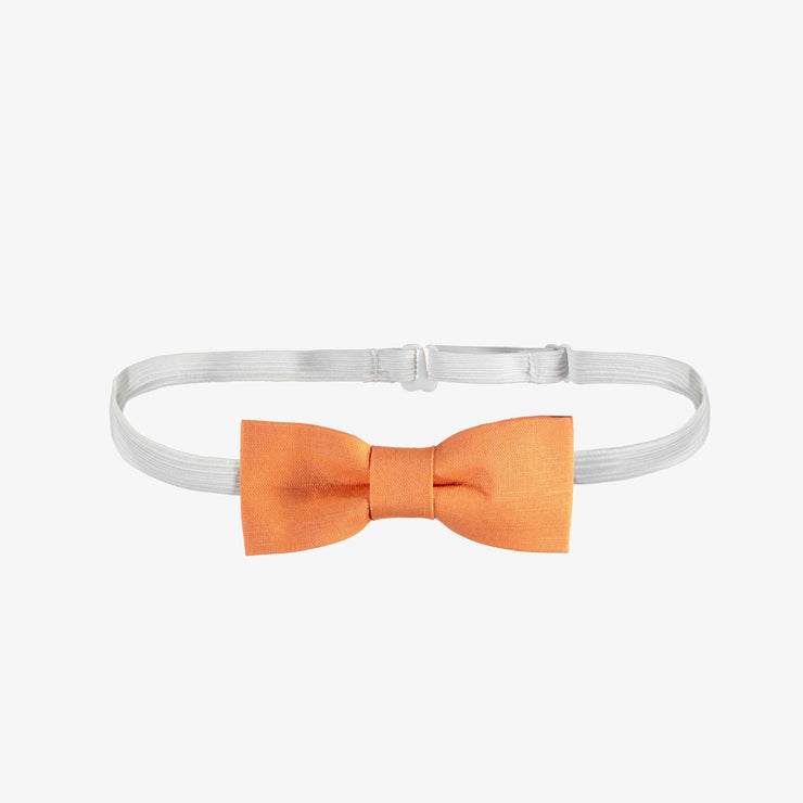 Nœud papillon orange ajustable en lin et coton, enfant