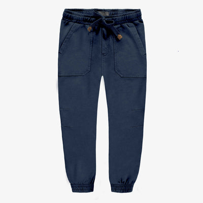 Pantalon coupe décontractée marine en coton français, enfant || Navy relaxed fit pant jogging style, child