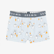 Boxer bleu à motif de lapins en jersey extensible, enfant || Blue boxer with bunnies print in stretch jersey, child