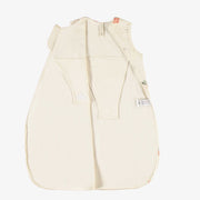 Gigoteuse crème matelassée à motif en mousseline, naissance || Cream quilted wearable blanket with pattern in muslin, newborn