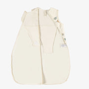 Gigoteuse crème matelassée à motif en mousseline, naissance || Cream quilted wearable blanket with pattern in muslin, newborn