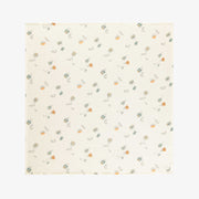 Couverture crème à motif en mousseline, naissance || Cream blanket with pattern in muslin, newborn