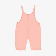 Salopette rose longue à minces bretelles en coton, naissance || Pink long overall with thin straps in cotton, newborn