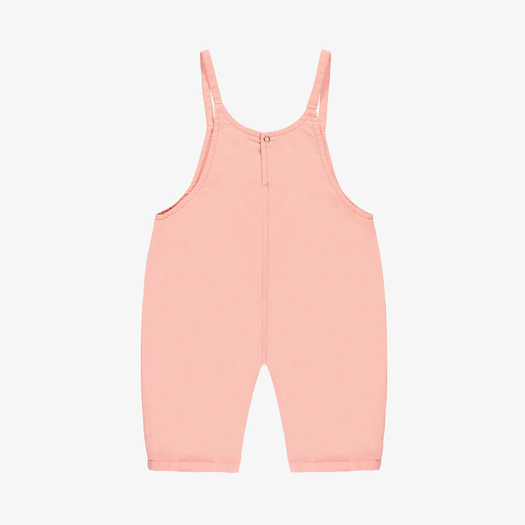 Salopette rose longue à minces bretelles en coton, naissance || Pink long overall with thin straps in cotton, newborn