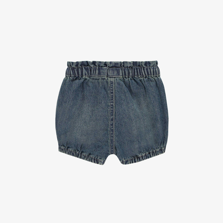 Short coupe ample en denim léger bleu moyen, naissance