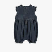 Une pièce coupe régulière en denim léger bleu foncé, naissance