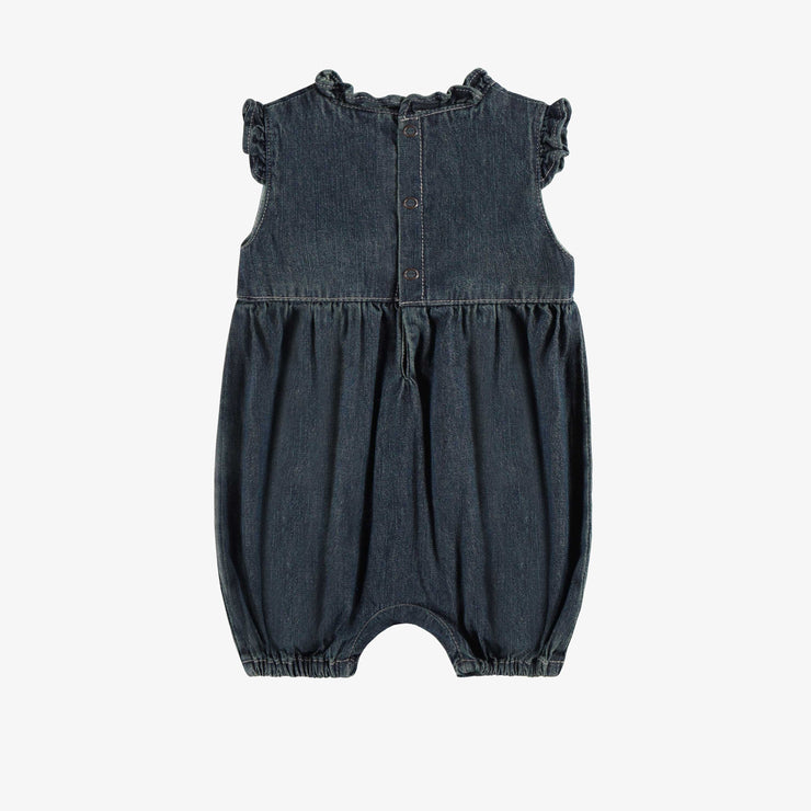 Une pièce coupe régulière en denim léger bleu foncé, naissance