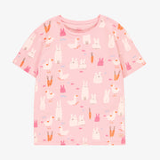 Haut de pyjama rose à motifs de Pâques, adulte