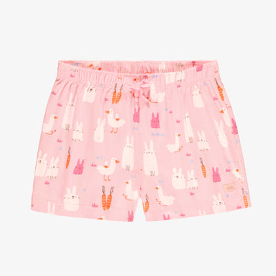 Short de pyjama rose à motifs de Pâques, adulte