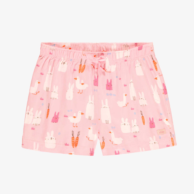 Short de pyjama rose à motifs de Pâques, adulte