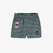 Bermuda de bain blanc et bleu marine à rayures, bébé