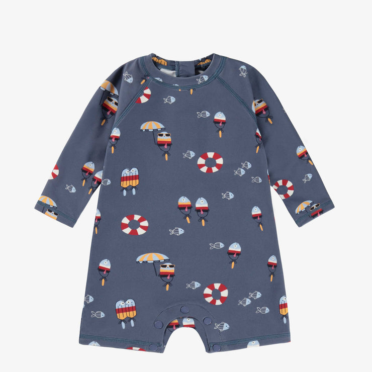 Maillot de bain une pièce bleu marine à motifs, bébé