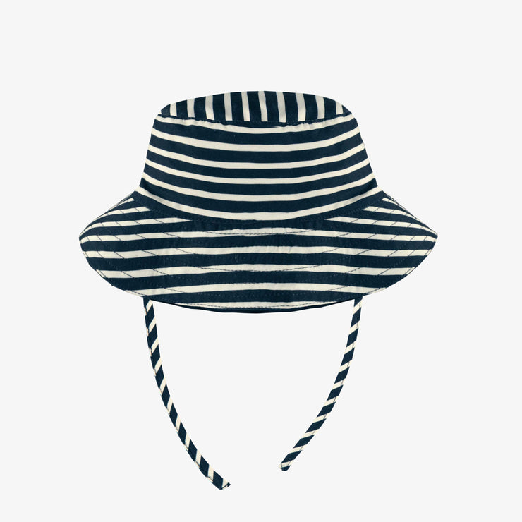 Autre côté du chapeau de soleil bleu marine réversible, bébé