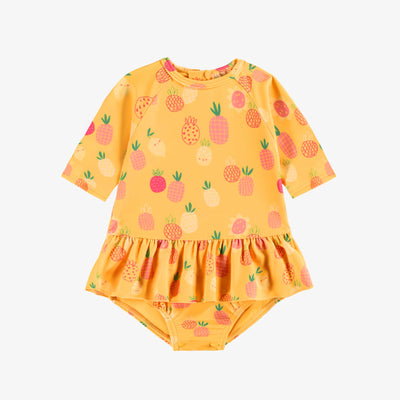 Maillot de bain une pièce jaune à motifs de fruits, bébé
