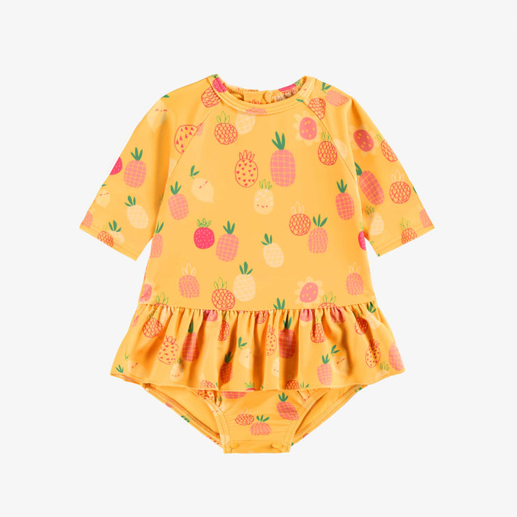 Maillot de bain une pièce jaune à motifs de fruits, bébé