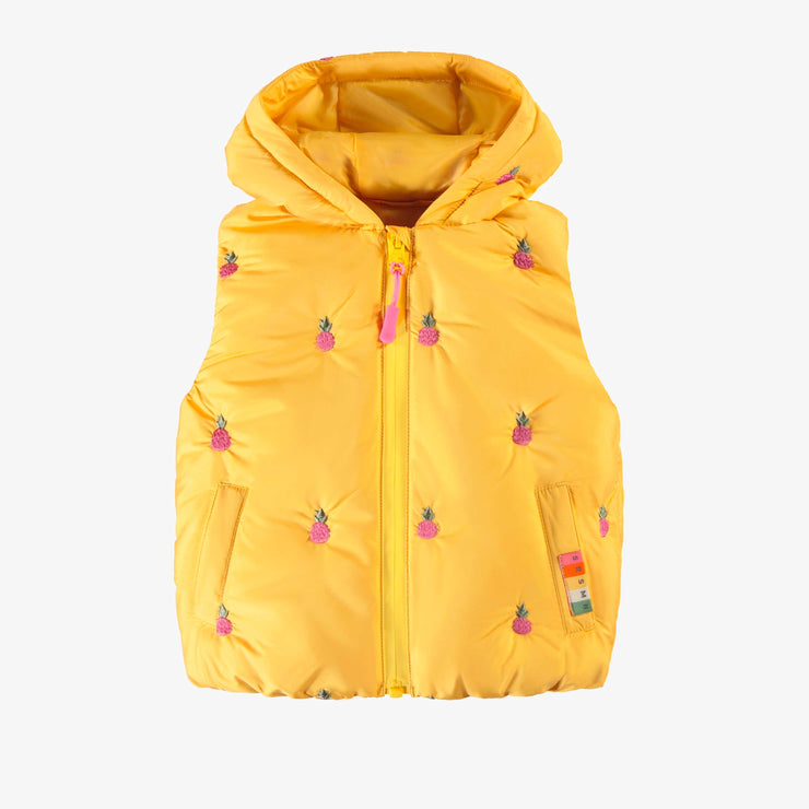 Veste doudoune sans manches jaune à capuchon, bébé