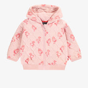 Veste rose en jersey matelassé à motifs, bébé