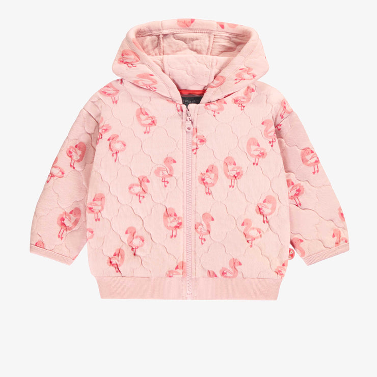 Veste rose en jersey matelassé à motifs, bébé