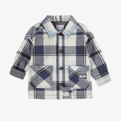 Chemise bleue et crème à carreaux, bébé