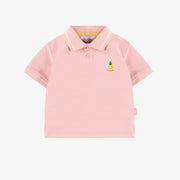 Polo rose en piqué, bébé