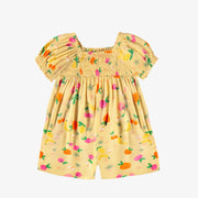 Combishort jaune en viscose à motifs de fruits, bébé