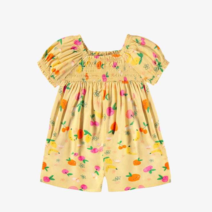 Combishort jaune en viscose à motifs de fruits, bébé