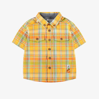 Chemise jaune et verte à carreaux, bébé