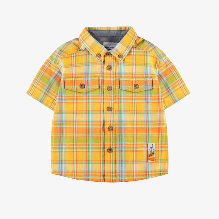 Chemise jaune et verte à carreaux, bébé