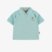 Polo bleu en piqué, bébé