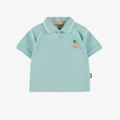 Polo bleu en piqué, bébé