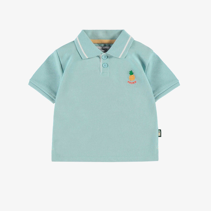 Polo bleu en piqué, bébé