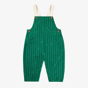 Salopette verte à rayures et motifs, bébé
