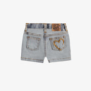 Dos du short en denim bleu pâle, bébé