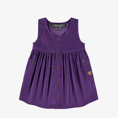 Robe chasuble mauve en velours côtelé, bébé