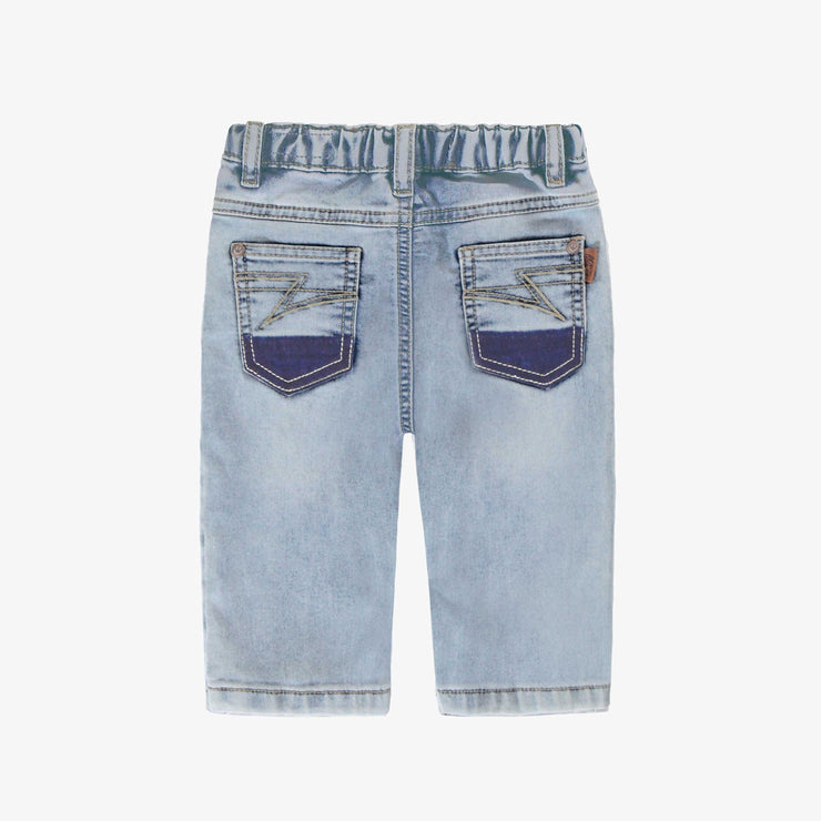 Dos du jean bleu pâle avec poches contrastantes, bébé